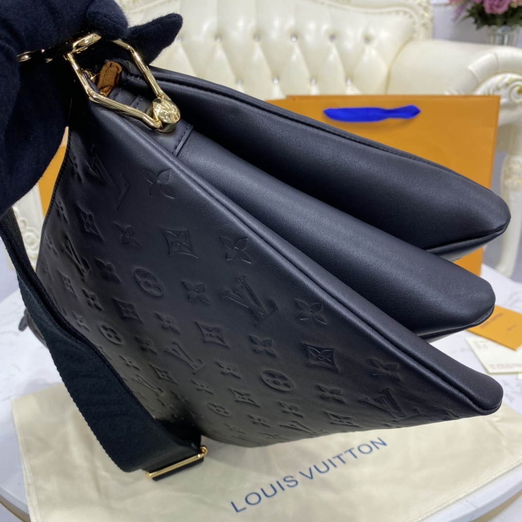 Louis Vuitton COUSSIN MM Handbag Monogram Embossed M57783 Black